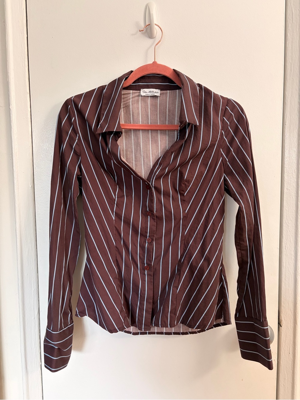 Brown Striped Button-Down Shirt - Miss Selfridge